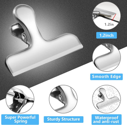 FINDMAG Bag Clips, 8 Pack Chip Clip Set for Kitchen Storage Use, Silver