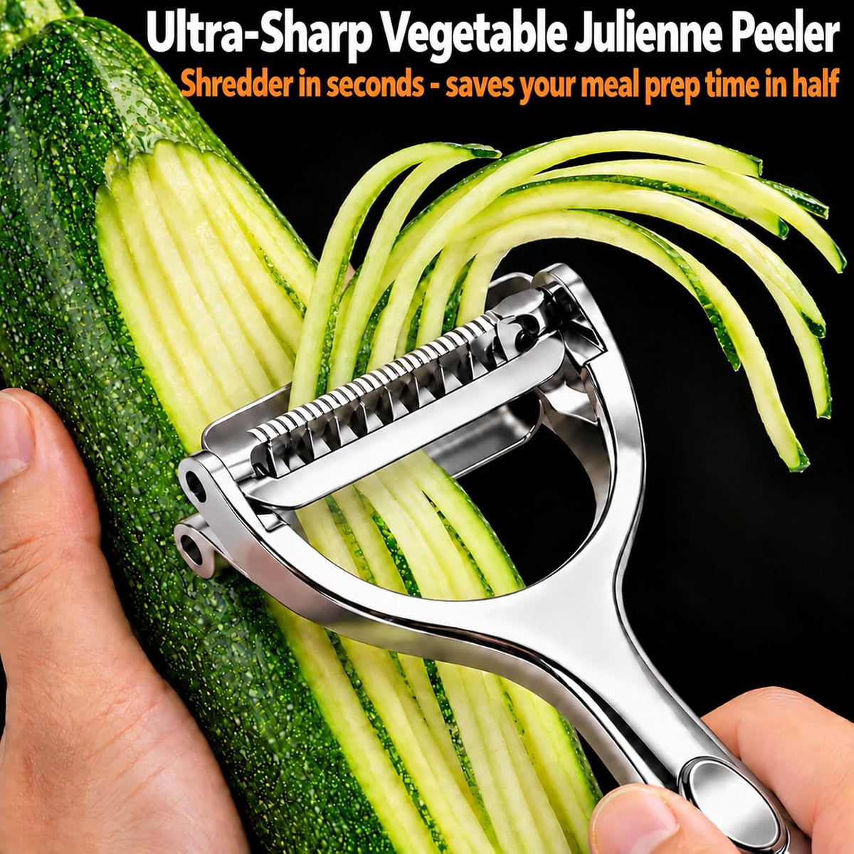 Ultra-Sharp Vegetable Julienne Peeler for Kitchen - Instant Veggie Shreds