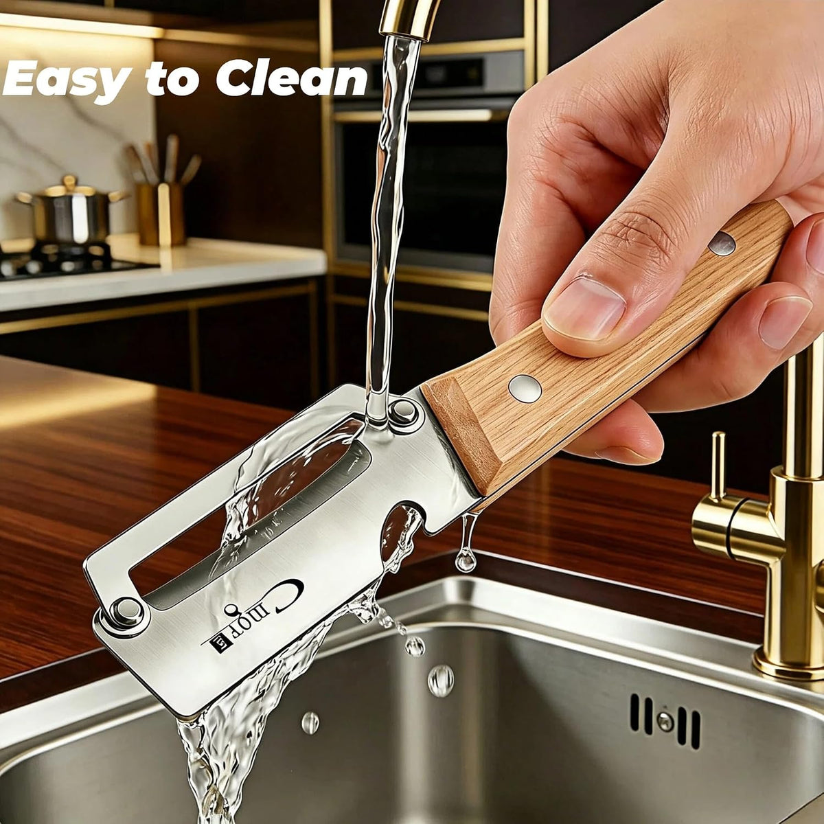 Vegetable Peeler, Stainless Steel Wooden Handle for Apple, Potato