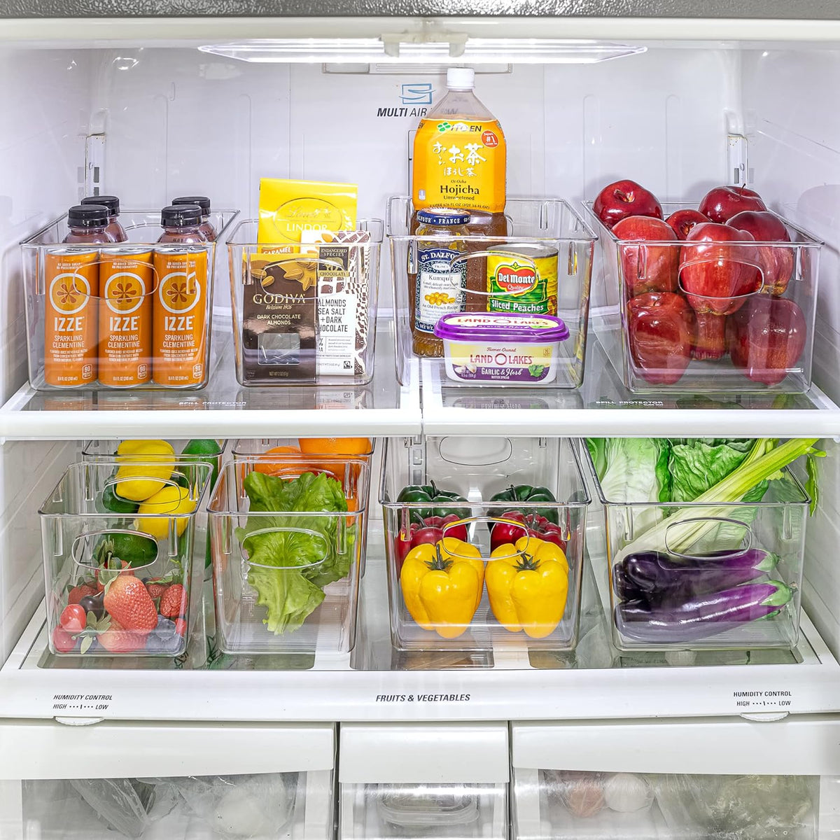 Sorbus Fridge Organizers and Storage, Clear Plastic Bins (Small, 4 Pack)