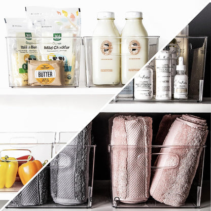 BINO | The Lodge Collection | Plastic Storage Bins - 2 Pack | Multi-Use Organizer With Built-In Handles | BPA-Free | for Pantry, Home, Fridge, and Freezer Organization